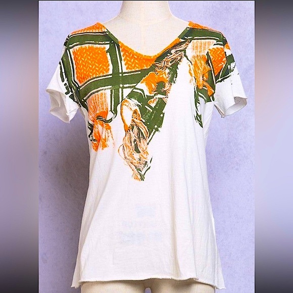 🆕🌿🤍POL: Scarf Ivory Tee SMALL - Picture 1 of 6